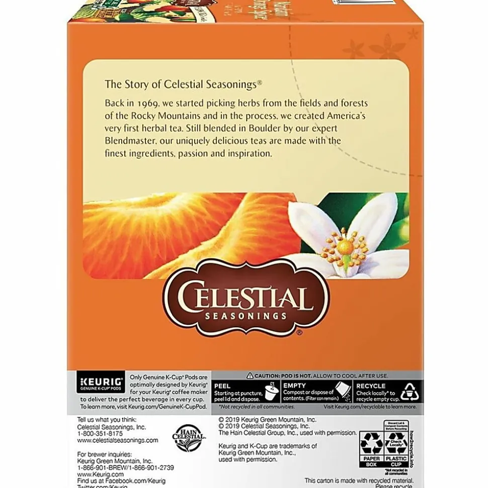 Celestial Seasonings® Single-Serve K-Cup® Pods, Mandarin Orange Tea, Box Of 24
