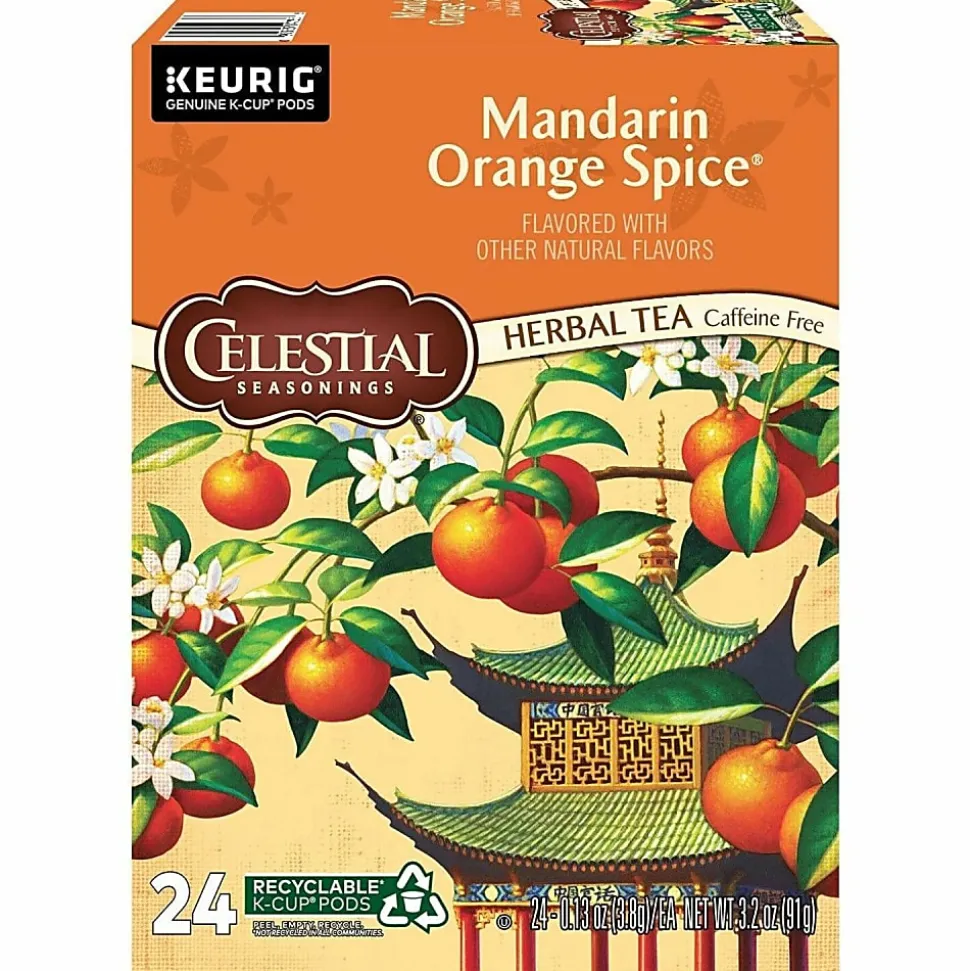 Celestial Seasonings® Single-Serve K-Cup® Pods, Mandarin Orange Tea, Box Of 24