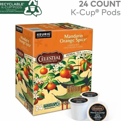 Celestial Seasonings® Single-Serve K-Cup® Pods, Mandarin Orange Tea, Box Of 24