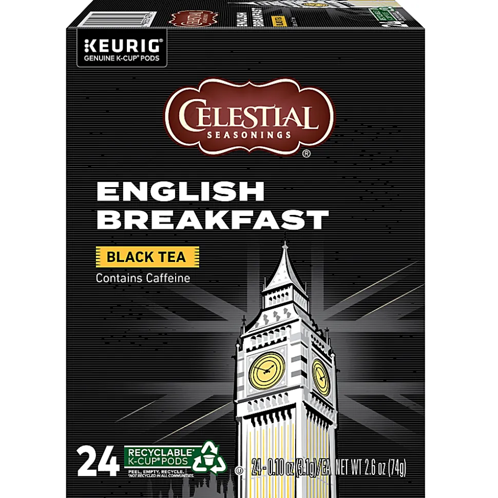 Celestial Seasonings® Single-Serve K-Cup® Pods, English Breakfast Tea, Box Of 24