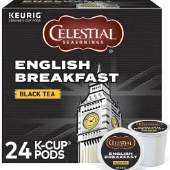 Celestial Seasonings® Single-Serve K-Cup® Pods, English Breakfast Tea, Box Of 24