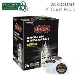 Celestial Seasonings® Single-Serve K-Cup® Pods, English Breakfast Tea, Box Of 24