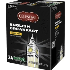 Celestial Seasonings® Single-Serve K-Cup® Pods, English Breakfast Tea, Box Of 24