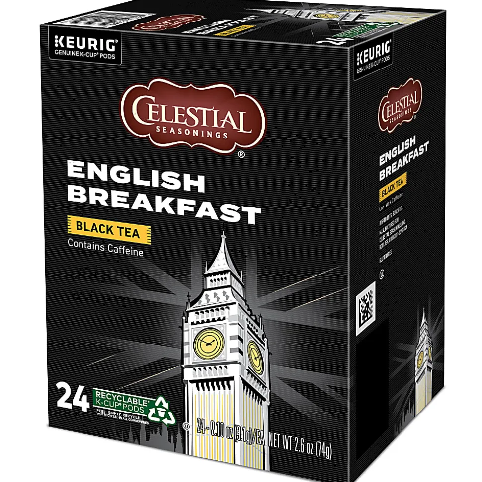 Celestial Seasonings® Single-Serve K-Cup® Pods, English Breakfast Tea, Box Of 24