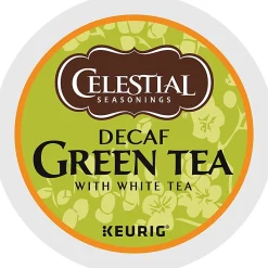 Celestial Seasonings® Single-Serve K-Cup® Pods, Decaffeinated, Green Tea, Box Of 24