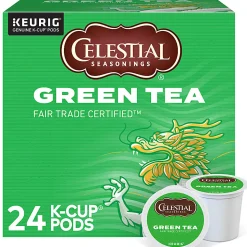 Celestial Seasonings® Single-Serve K-Cup® Pods, Green Tea, Box Of 24