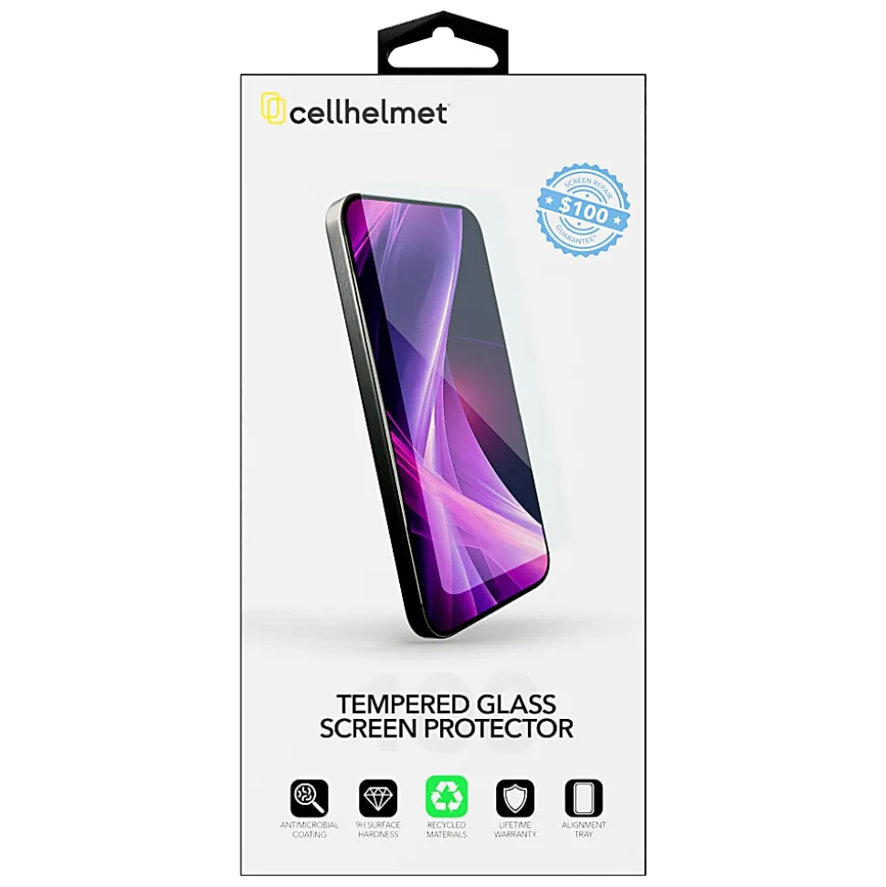 cellhelmet® Tempered Glass Screen Protector with Alignment Tray for iPhone® 16e, ST-120-C000