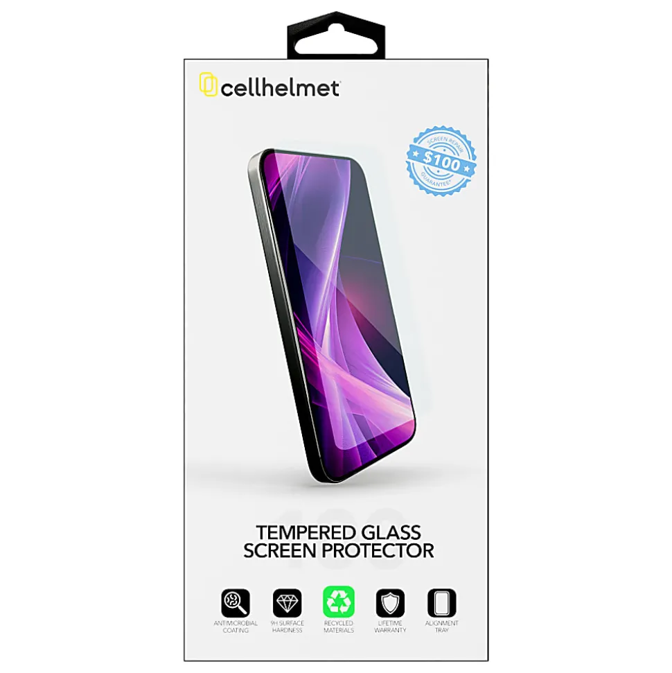 cellhelmet® Tempered Glass Screen Protector with Alignment Tray and $100 Coverage for iPhone® 17 Air, ST-124-C100