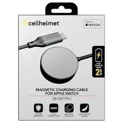 cellhelmet® USB-C® MFi Certified Wireless Charger for Apple Watch®, 3-ft., Gray, PW-231