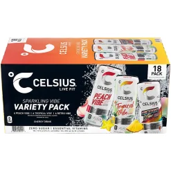 Celsius Vibe Energy Drinks Variety Pack, 12 Oz, Pack Of 18 Drinks