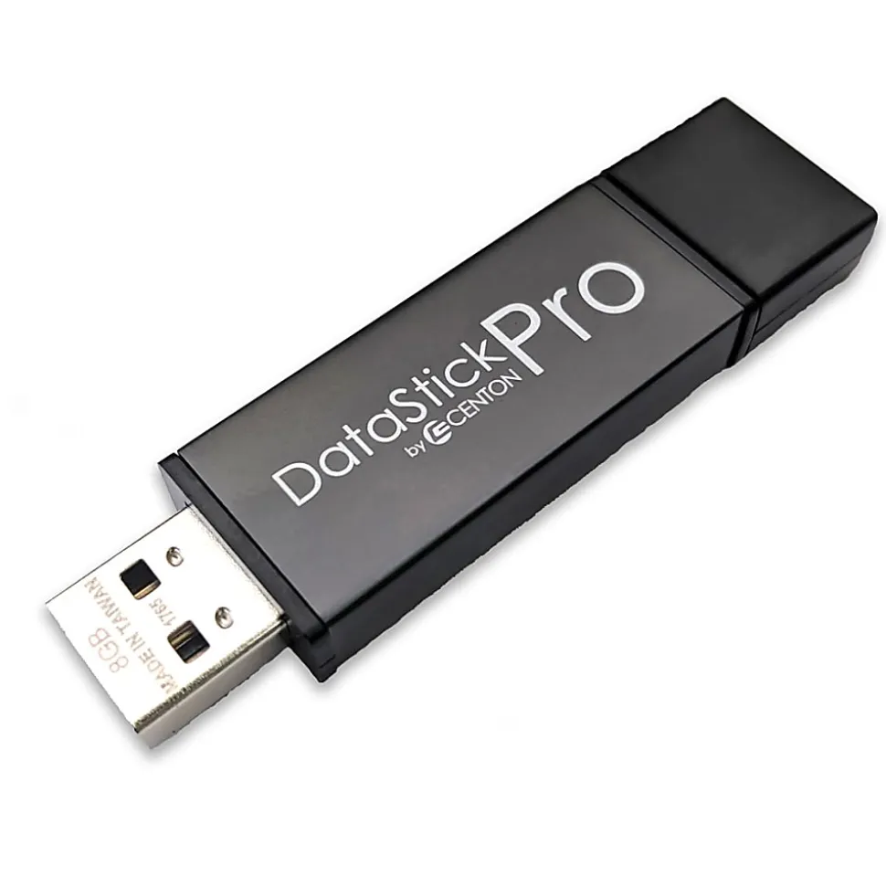 Centon DataStick Pro USB 2.0 Flash Drives, 32GB, Gray, Pack Of 10 Flash Drives
