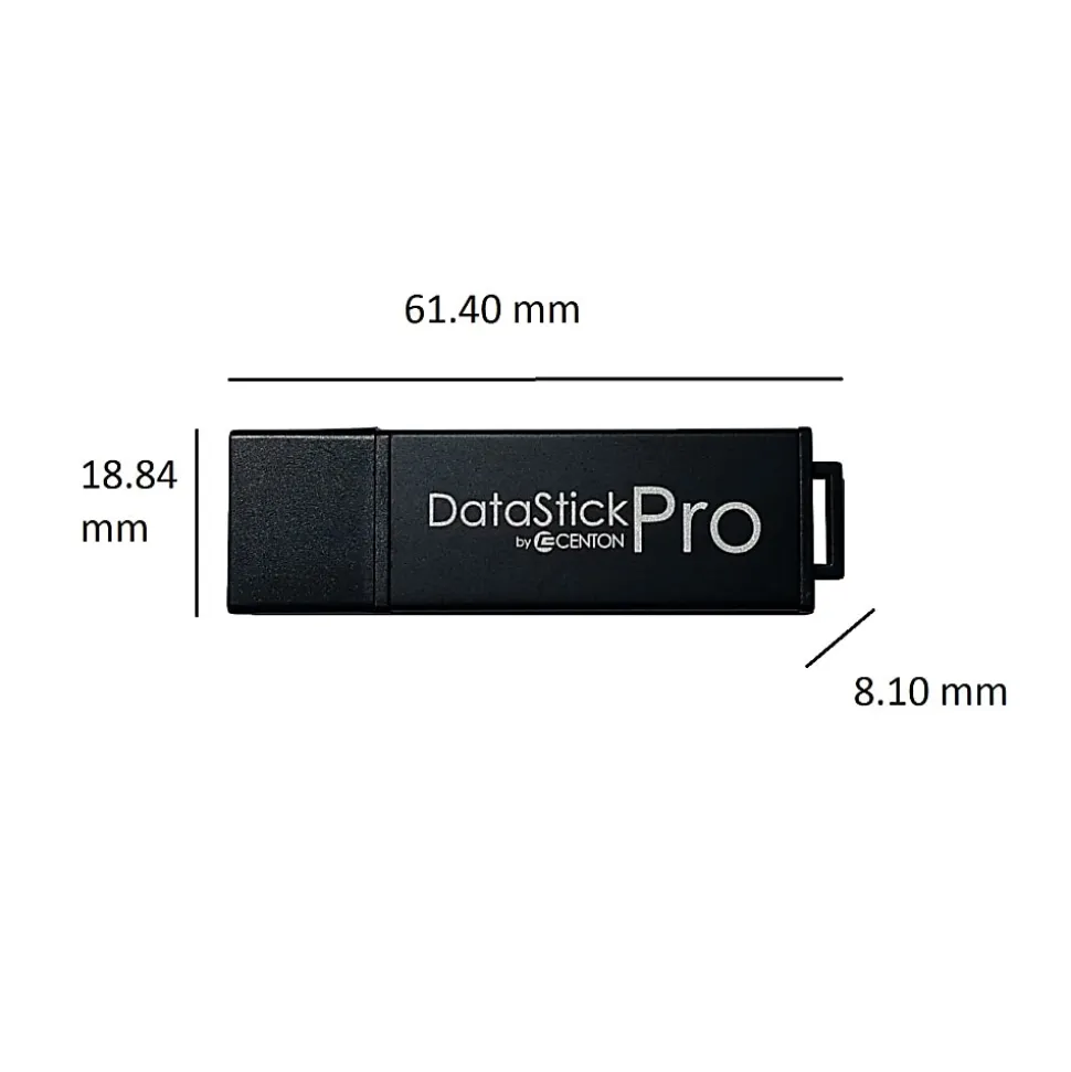 Centon DataStick Pro USB 2.0 Flash Drives, 32GB, Gray, Pack Of 10 Flash Drives