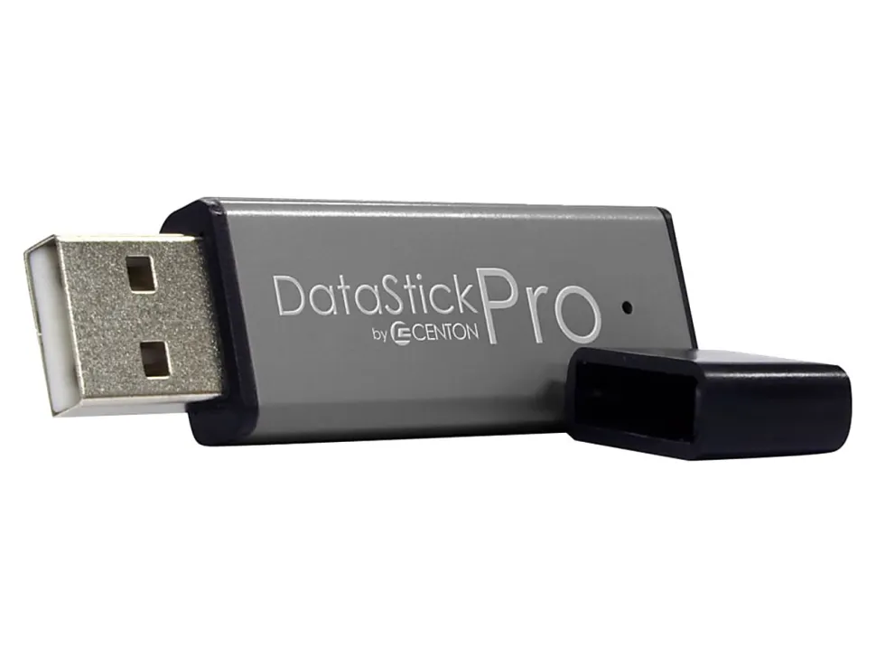 Centon DataStick Pro USB Flash Drives, USB 2.0, 64GB, Gray, Pack Of 5, S1-U2P5-64-5B