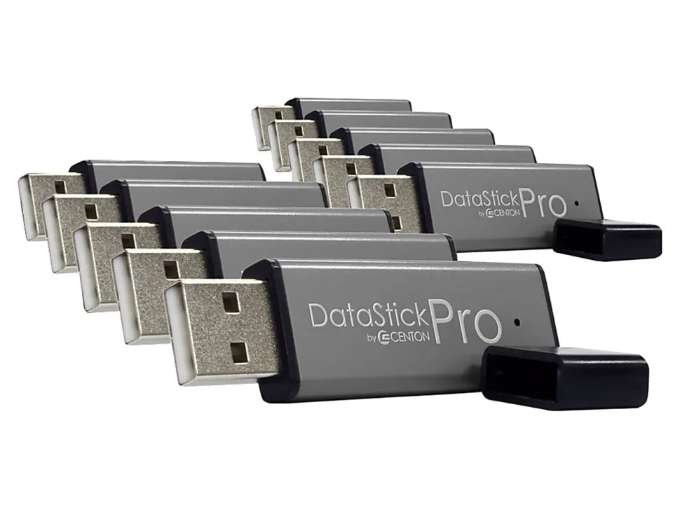Centon DataStick Pro USB 2.0 Flash Drive, 8GB, Pack Of 10