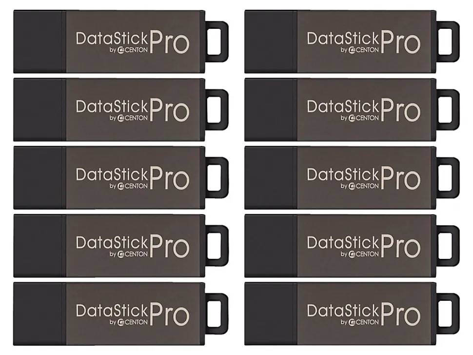 Centon DataStick Pro USB 2.0 Flash Drives, 8GB, Pro Gray, Pack Of 25 Flash Drives, S1-U2P1-8G25PK