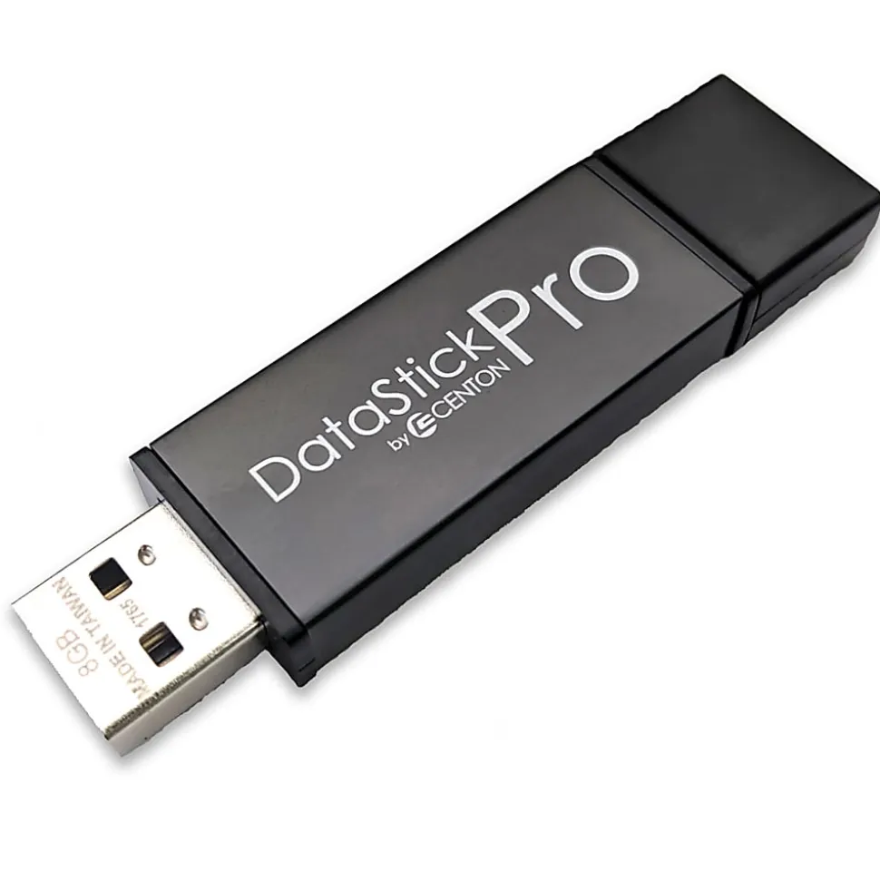 Centon DataStick Pro USB 2.0 Flash Drives, 8GB, Pro Gray, Pack Of 25 Flash Drives, S1-U2P1-8G25PK