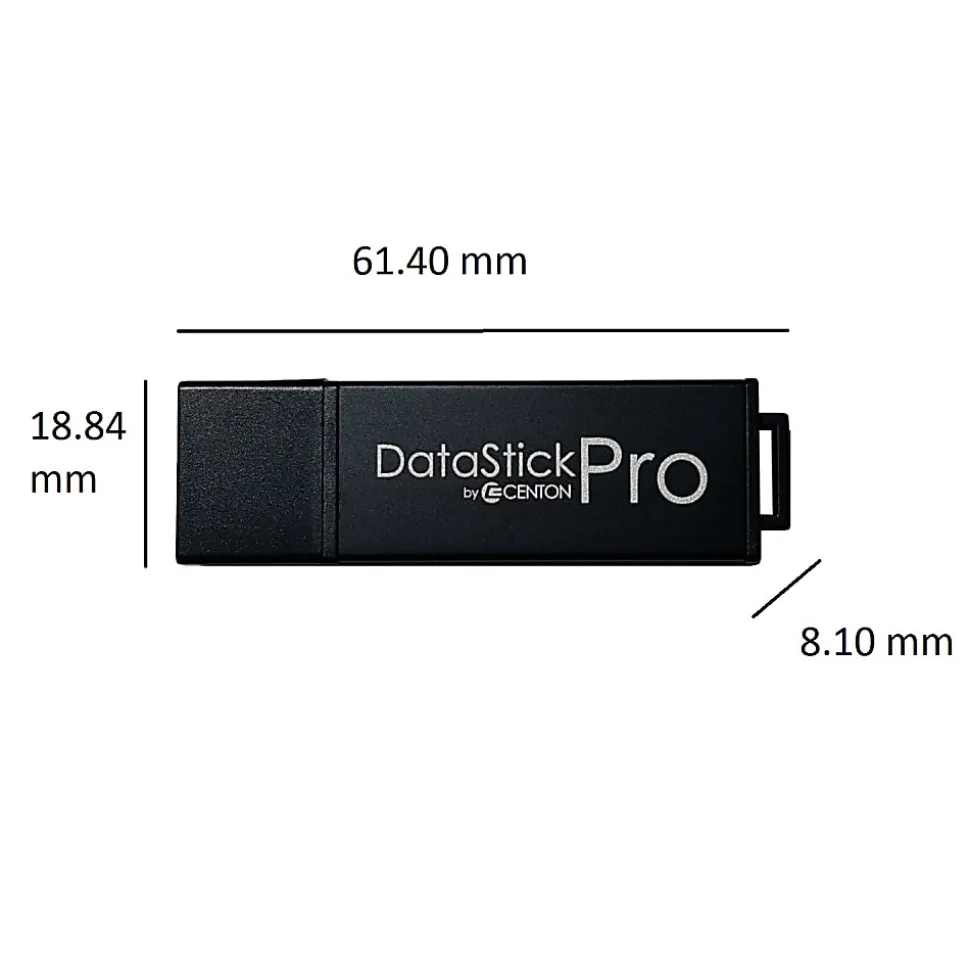 Centon DataStick Pro USB 2.0 Flash Drives, 8GB, Pro Gray, Pack Of 25 Flash Drives, S1-U2P1-8G25PK