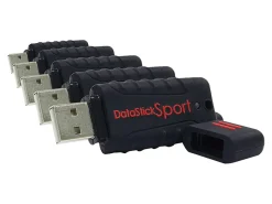 Centon DataStick Pro USB 2.0 Flash Drives, 4GB, Sport Black, Pack Of 5 Flash Drives, DSW4GB5PK