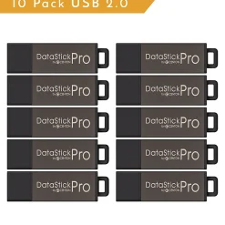 Centon DataStick Pro USB 2.0 Flash Drives, 2GB, Gray, Pack Of 10 Drives