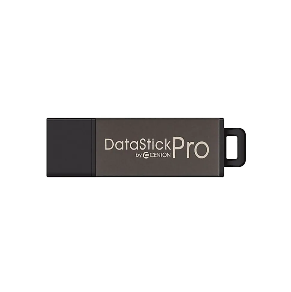 Centon DataStick Pro USB 2.0 Flash Drive, 4GB, Gray