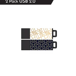 Centon DataStick Pro2 USB 2.0 Flash Drives, Assorted Colors, Pack Of 2 Flash Drives, C1-IPU2T32G2-5
