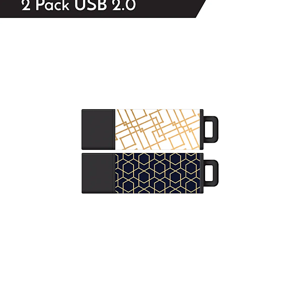 Centon DataStick Pro2 USB 2.0 Flash Drives, Assorted Colors, Pack Of 2 Flash Drives, C1-IPU2T32G2-5