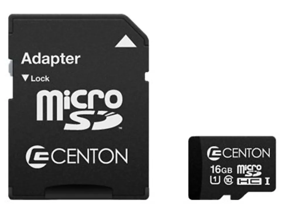 Centon microSDHC UHS-I Flash Memory Card, With SD Adapter, 16GB