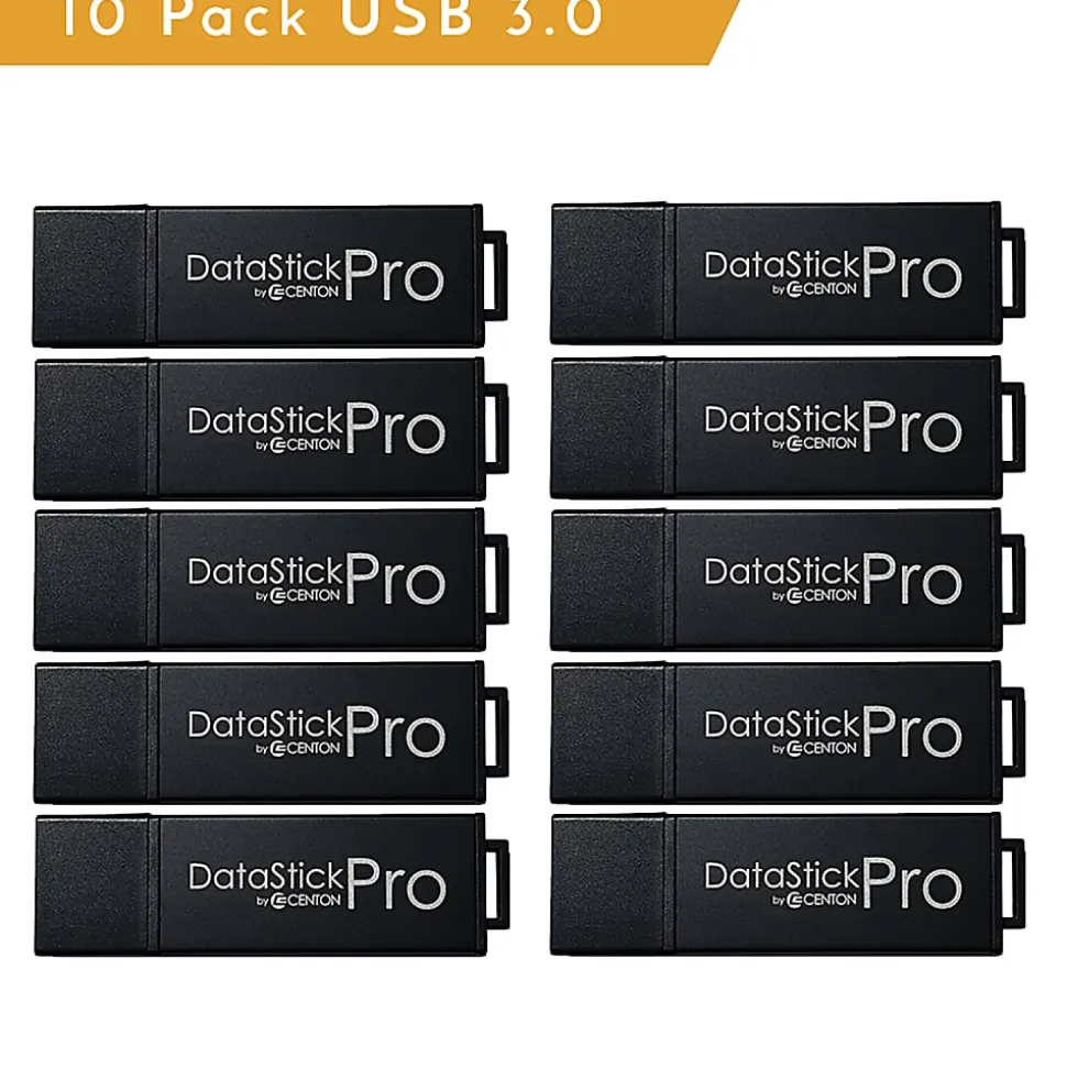 Centon MP Pro USB 3.0 Flash Drives, 8GB, Pack Of 10 Drives