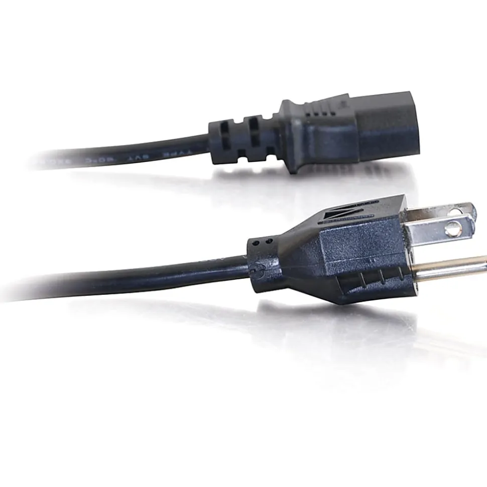 C2G 10ft Power Cord - 18 AWG - NEMA 5-15P to IEC320C13 - Computer Power - Replacement power cord for PC, Monitor, Printer, Scanner, etc.