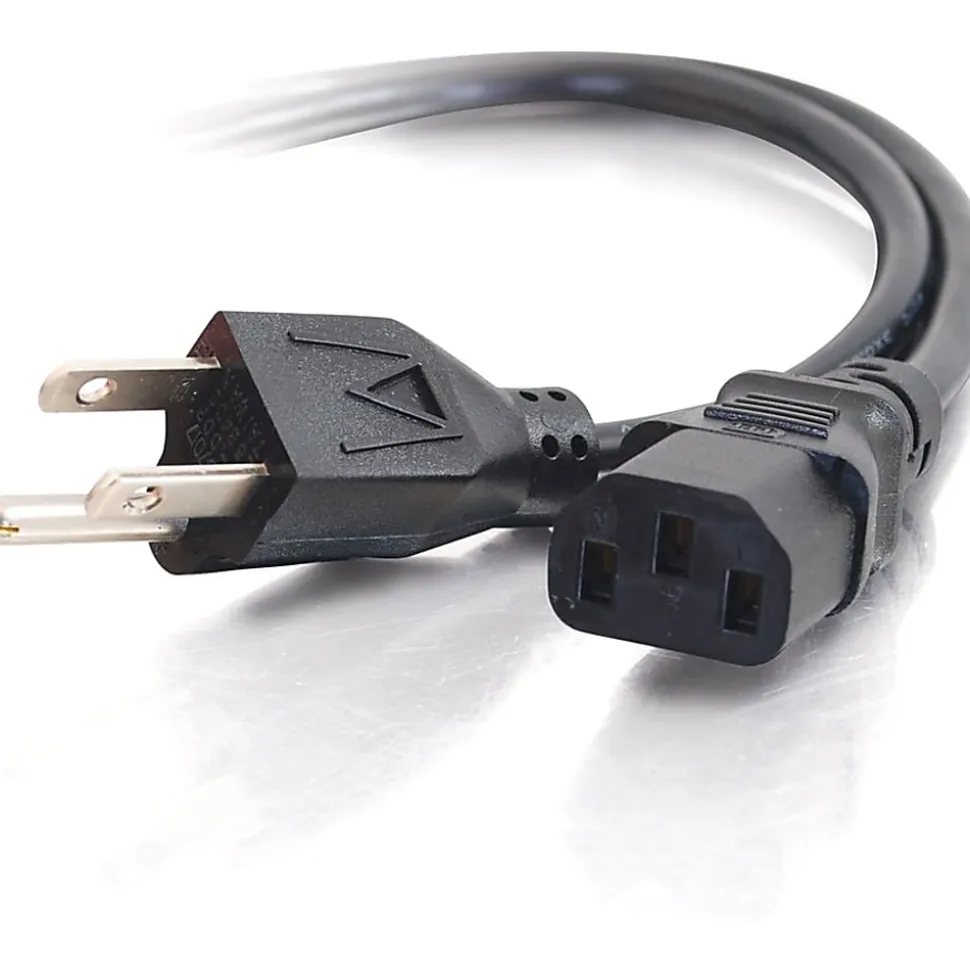 C2G 10ft Power Cord - 18 AWG - NEMA 5-15P to IEC320C13 - Computer Power - Replacement power cord for PC, Monitor, Printer, Scanner, etc.