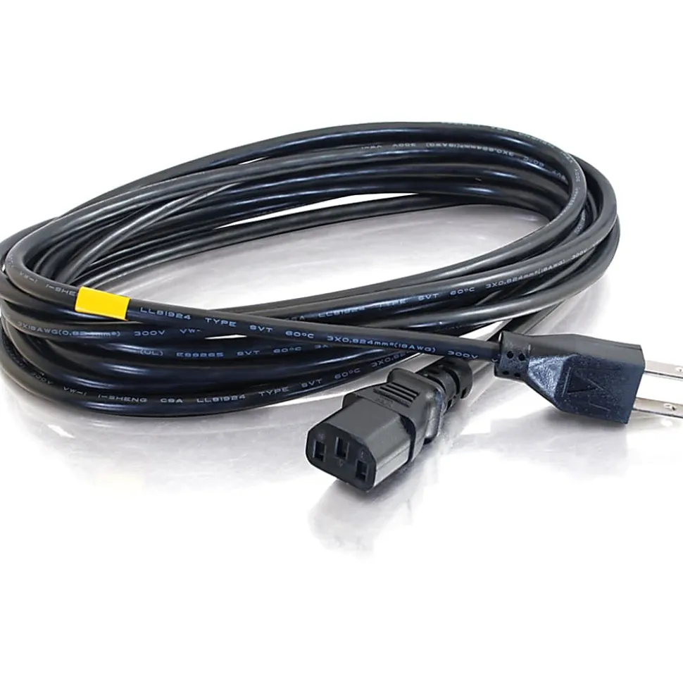 C2G 10ft Power Cord - 18 AWG - NEMA 5-15P to IEC320C13 - Computer Power - Replacement power cord for PC, Monitor, Printer, Scanner, etc.