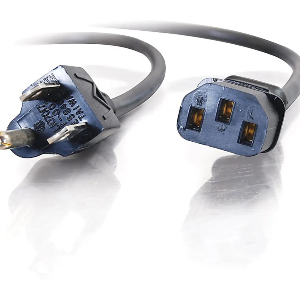 C2G 10ft Power Cord - 18 AWG - NEMA 5-15P to IEC320C13 - Computer Power - Replacement power cord for PC, Monitor, Printer, Scanner, etc.