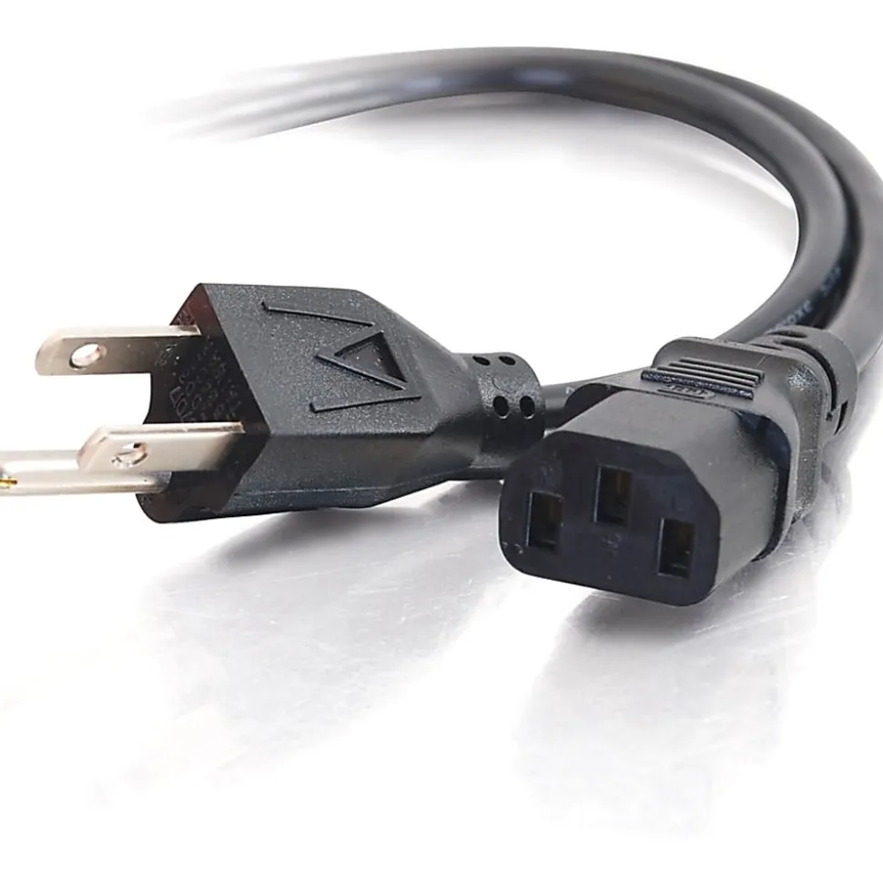 C2G 6ft Power Cord - 18 AWG - NEMA 5-15P to IEC320C13 - Computer Power - Replacement power cord for PC, Monitor, Printer, Scanner, etc.