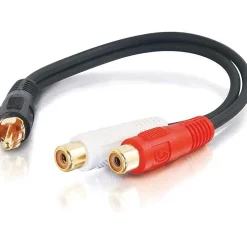 C2G 6in Value Series One RCA Mono Male to Two RCA Stereo Female Y-Cable - RCA Male - RCA Female - 6