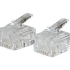 C2G RJ11 6x4 Modular Plug for Round Solid Cable - 50pk - RJ-11