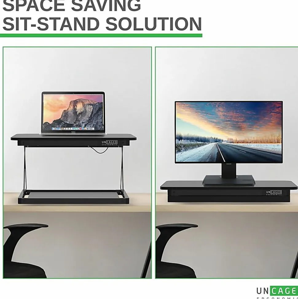 CHANGEdesk Mini black adjustable standing desk converter - CDMMB