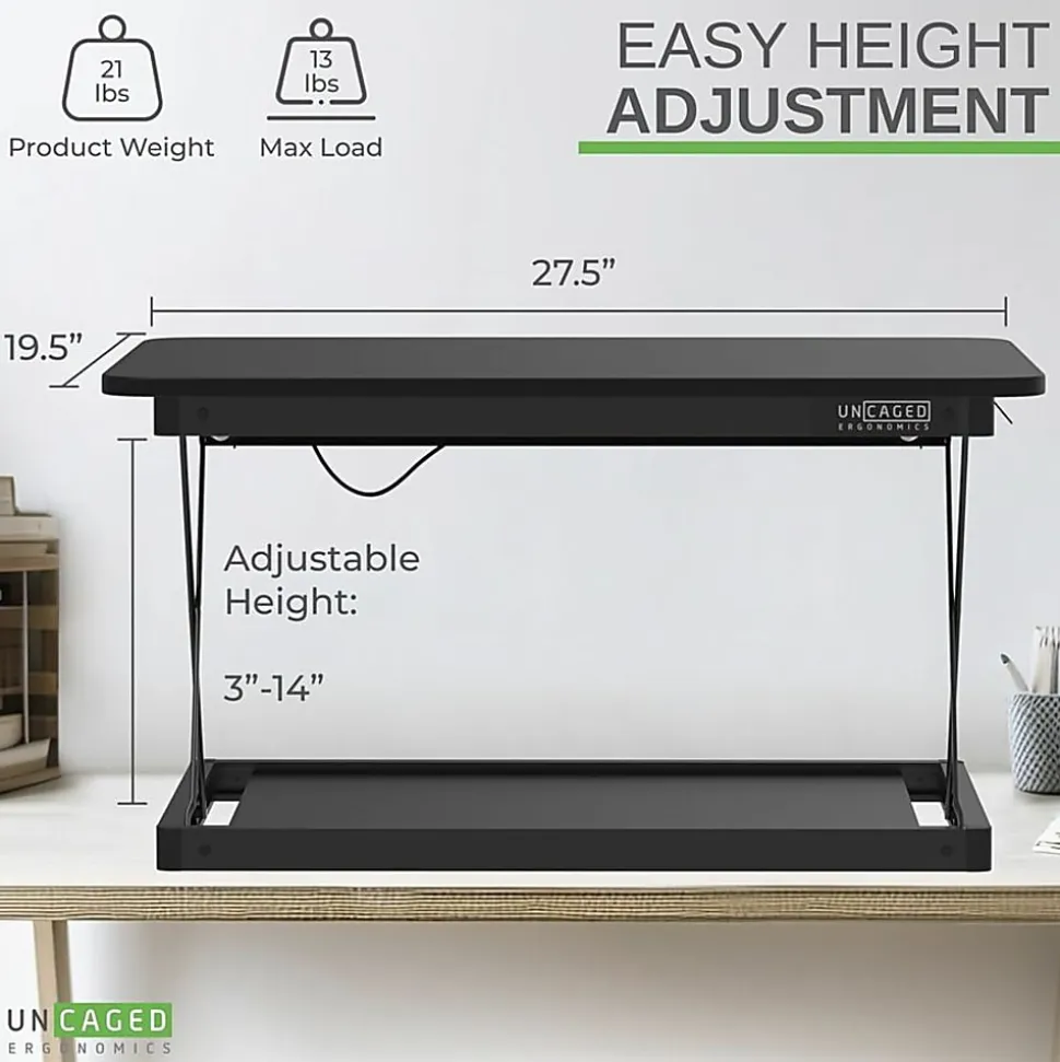 CHANGEdesk Mini black adjustable standing desk converter - CDMMB