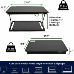 CHANGEdesk Mini black adjustable standing desk converter - CDMMB