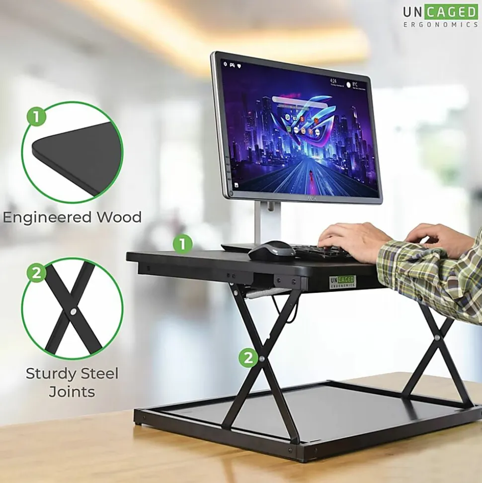 CHANGEdesk Mini black adjustable standing desk converter - CDMMB