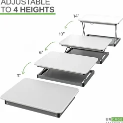 CHANGEdesk Mini White Laptop Standing Desk Converter & Single Monitor Sit Stand Up Desktop Riser - CDMM-W