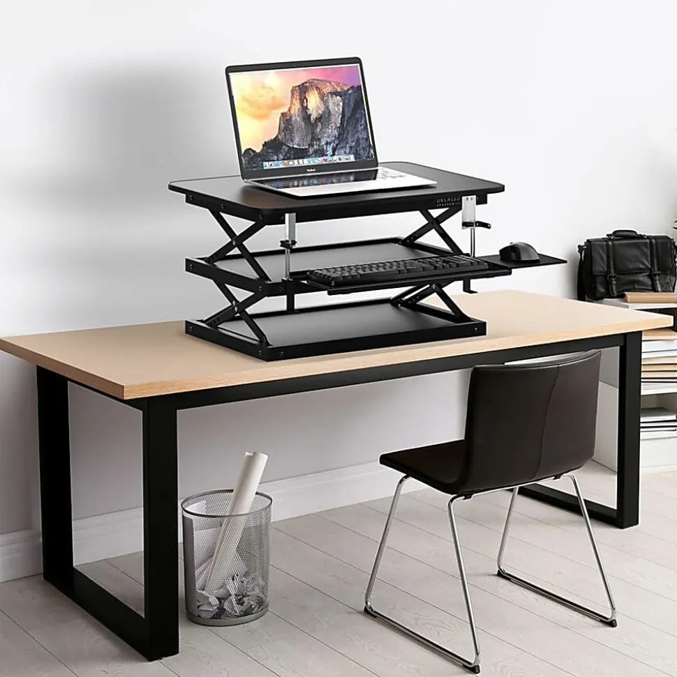 Changedesk Tall Compact Standing Desk Converter Riser For Laptops And Single Monitors, Black