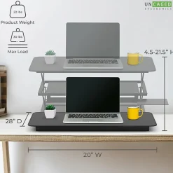 Changedesk Tall Compact Standing Desk Converter Riser For Laptops And Single Monitors, Black