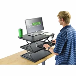 Changedesk Tall Compact Standing Desk Converter Riser For Laptops And Single Monitors, Black