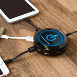 ChargeHub X7 7-Port USB Charger, Round, Black, CRGRD-X7-001