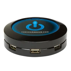 ChargeHub X7 7-Port USB Charger, Round, Black, CRGRD-X7-001