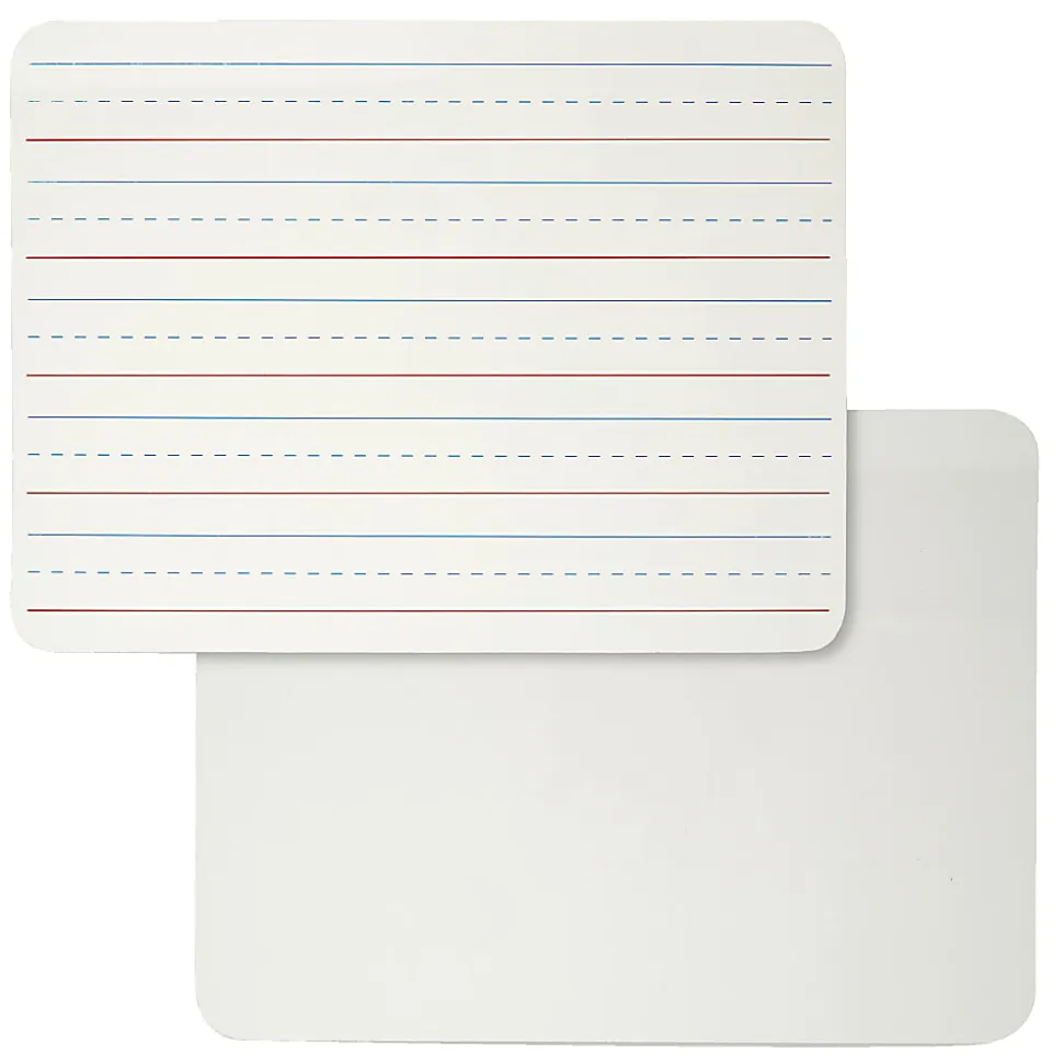 Charles Leonard Dry Erase Board, 2-Sided Lined/Plain, 9" X 12", Pack Of 6