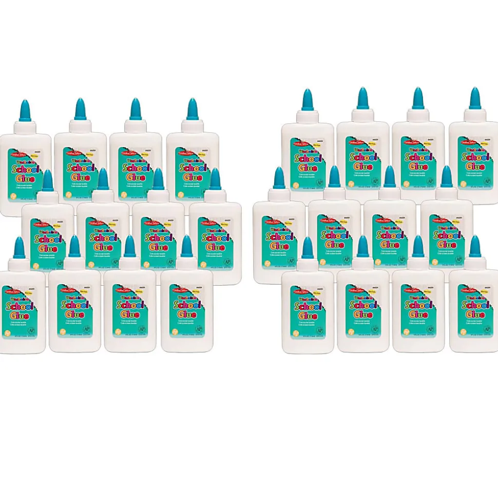 Charles Leonard Economy Washable School Glue, 4 Oz, Pack Of 24 Bottles