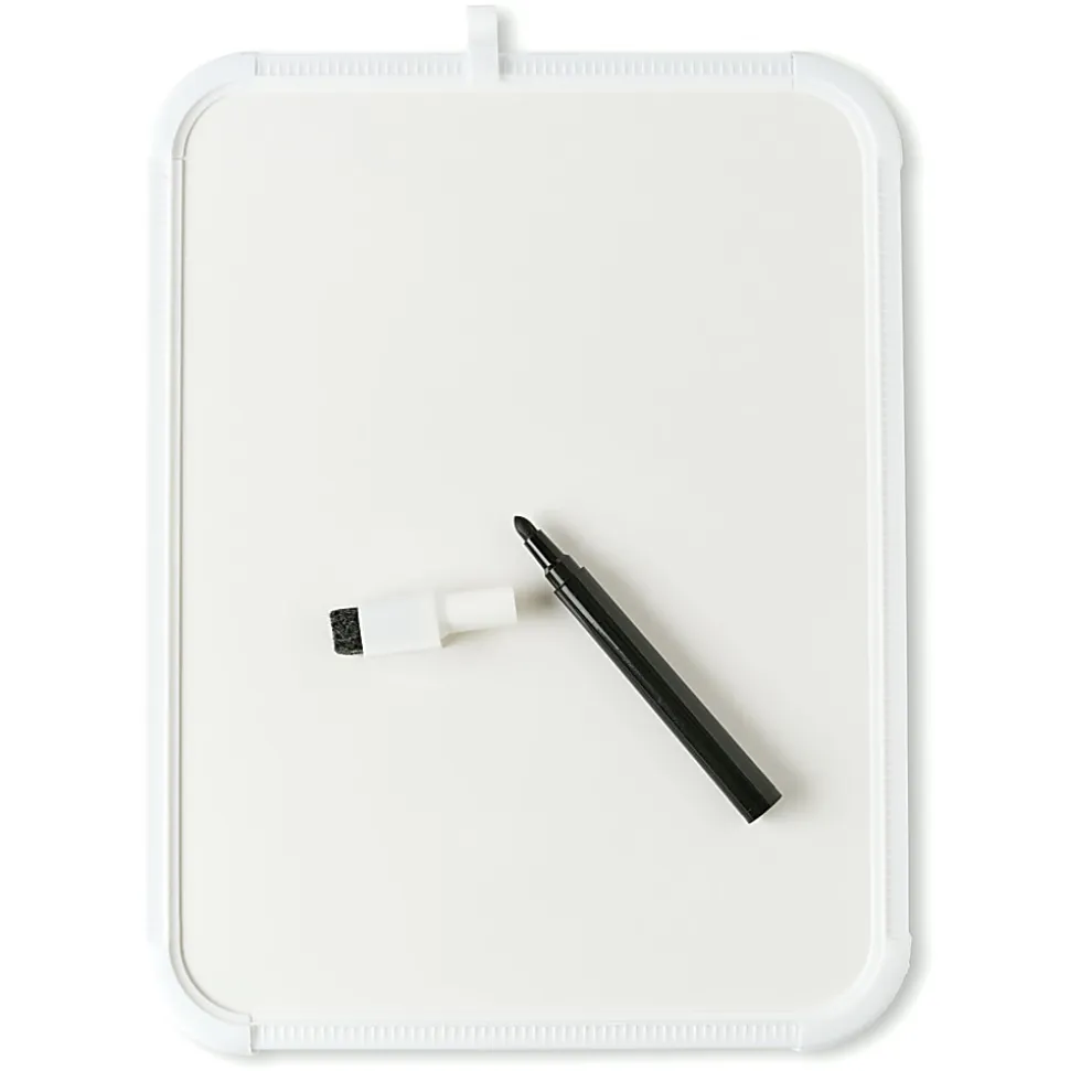 Charles Leonard Framed Dry-Erase Boards With Markers With Erasers, 11" x 8-1/2", White, Pack Of 12 Boards