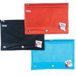 Charles Leonard Pencil Pouches, 10" x 7", Assorted Colors, Pack Of 24 Pouches