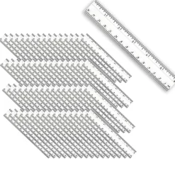 Charles Leonard Plastic Rulers, Inches/Metric, 1” x 6”, Clear, Pack Of 48 Rulers